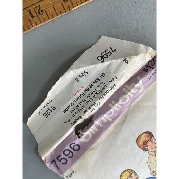 70s Simplicity 7596 Boys Jumpsuit Sewing Pattern Size 8 Vintage 1976 Retro CUT - Picture 6 of 7